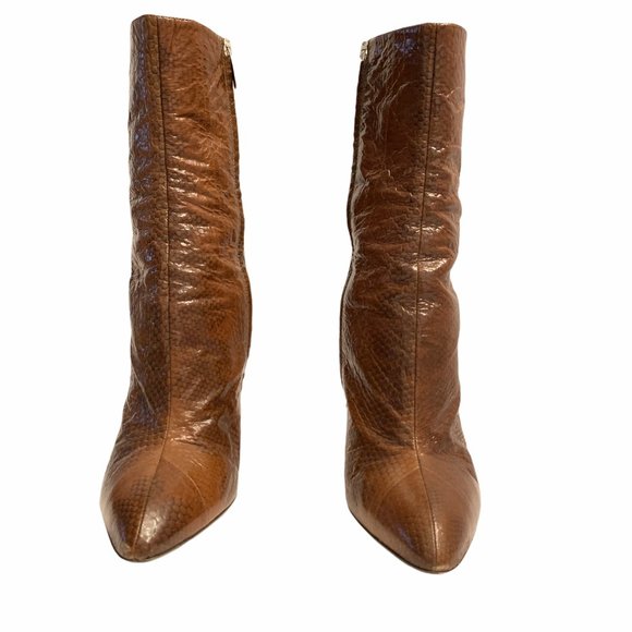 Sergio Rossi Snake Print Stiletto Boots Size 8.5 - Picture 2 of 12